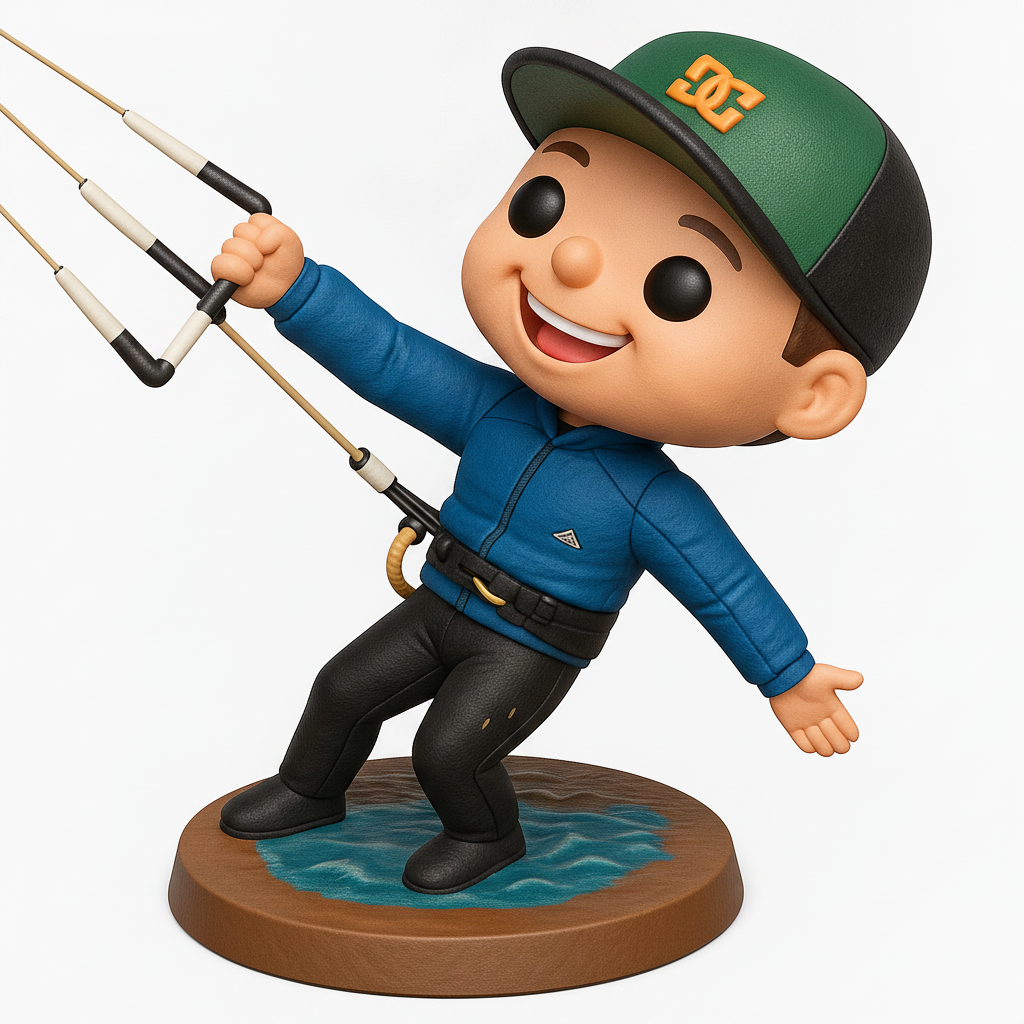 face anatomy 3d model-create 3d face model from photo_Ride the Waves: Dynamic Kitesurfer Collectible Figurine