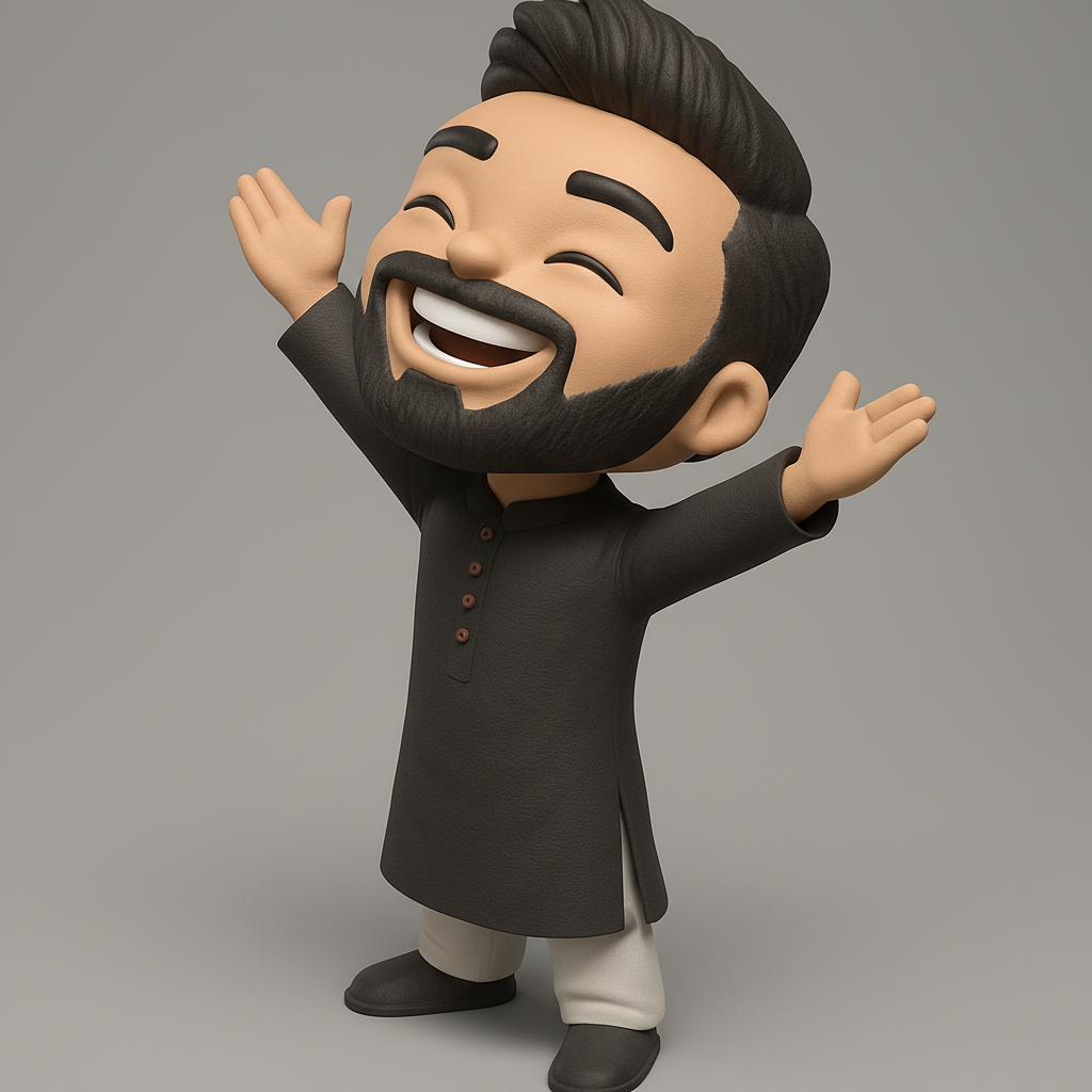 face to 3d model ai-3D portrait printing from photo_Spread Smiles: Expressive Bearded Man Avatar