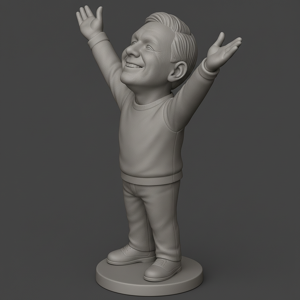 face anatomy 3d model-create 3d face model from photo_Joyful Figure with Outstretched Arms