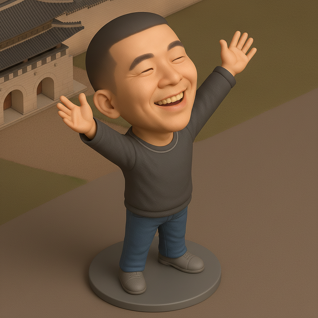 silhouette 3d printer maker-3d portrait printing_Joyful Figure with Outstretched Arms