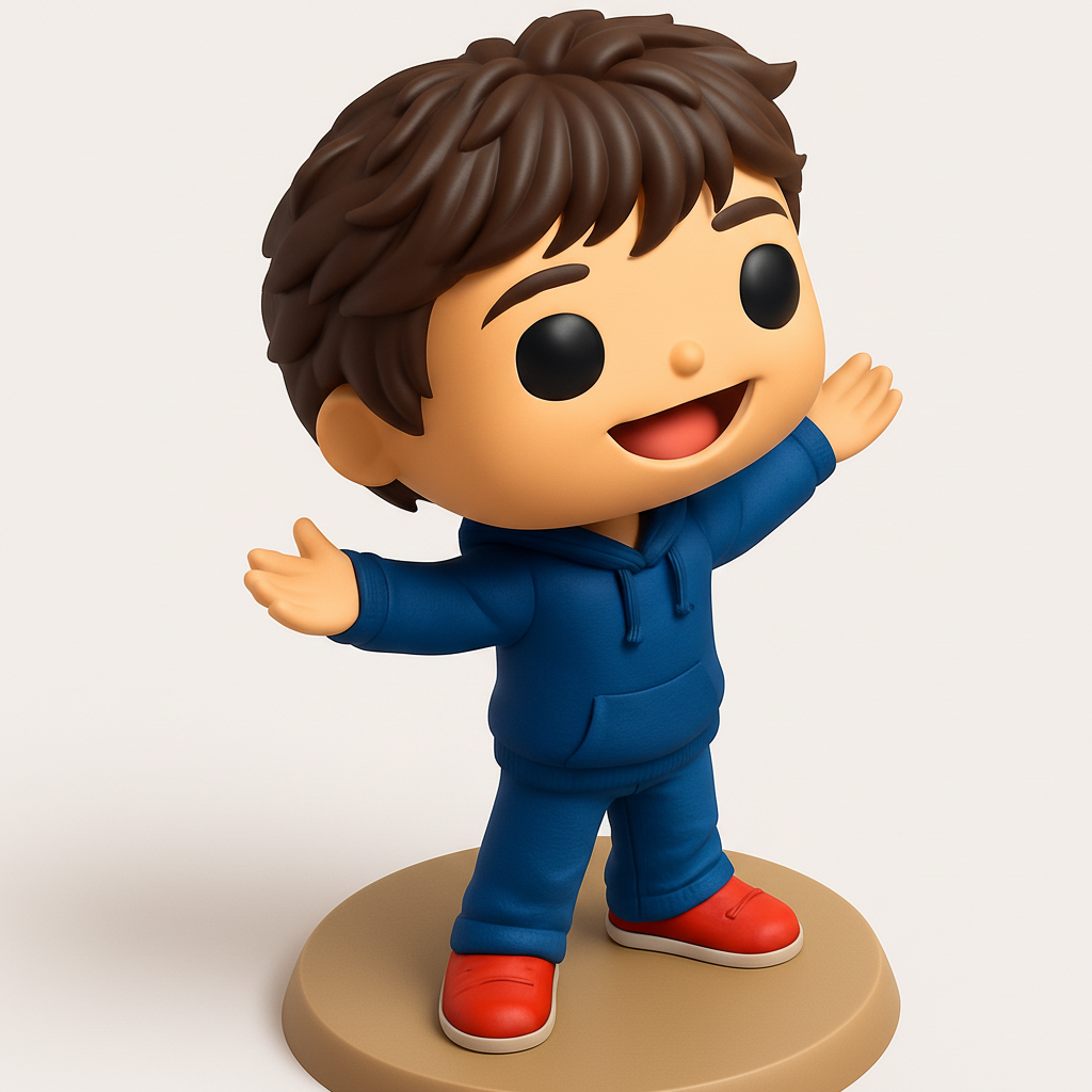 face anatomy 3d model-create 3d face model from photo_Joyful Welcoming Boy Figurine - Cute Desk Decor Print