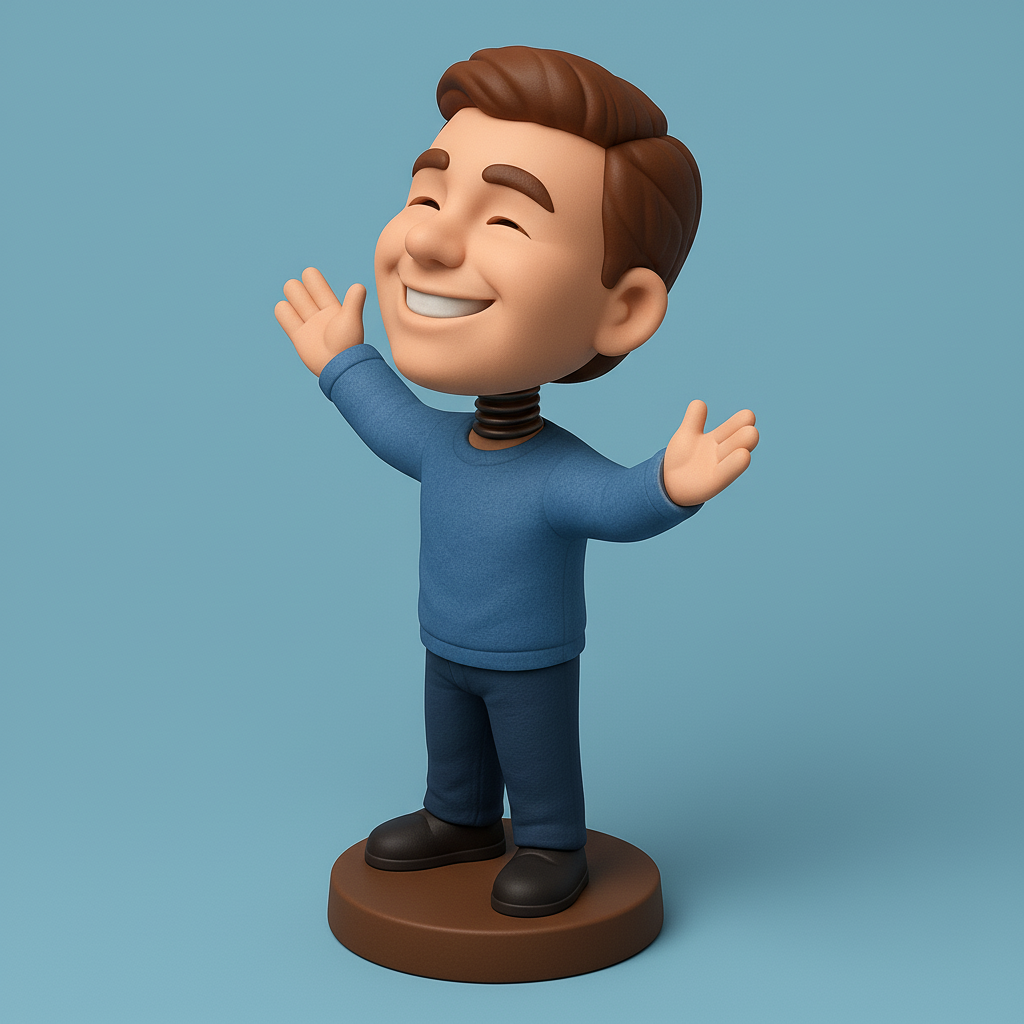 silhouette 3d printer maker-3d portrait printing_Joyful Bobblehead Pal: Print Happiness!