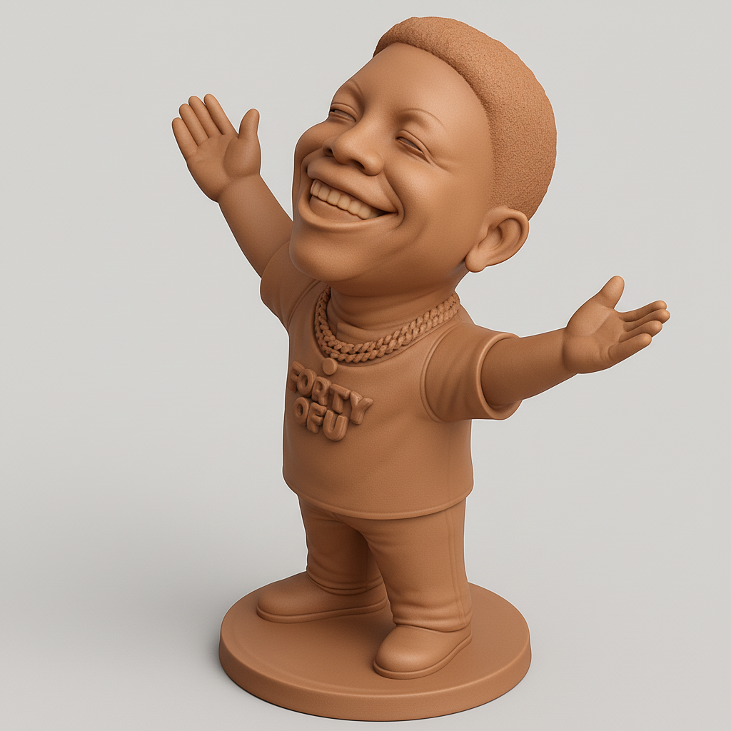 silhouette 3d printer maker-3d portrait printing_Cheerful Character Figurine - Spreading Joy 3D Print