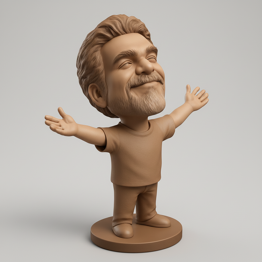 silhouette 3d printer maker-3d portrait printing_Joyful Welcome Statue: Open Arms, Happy Smile!