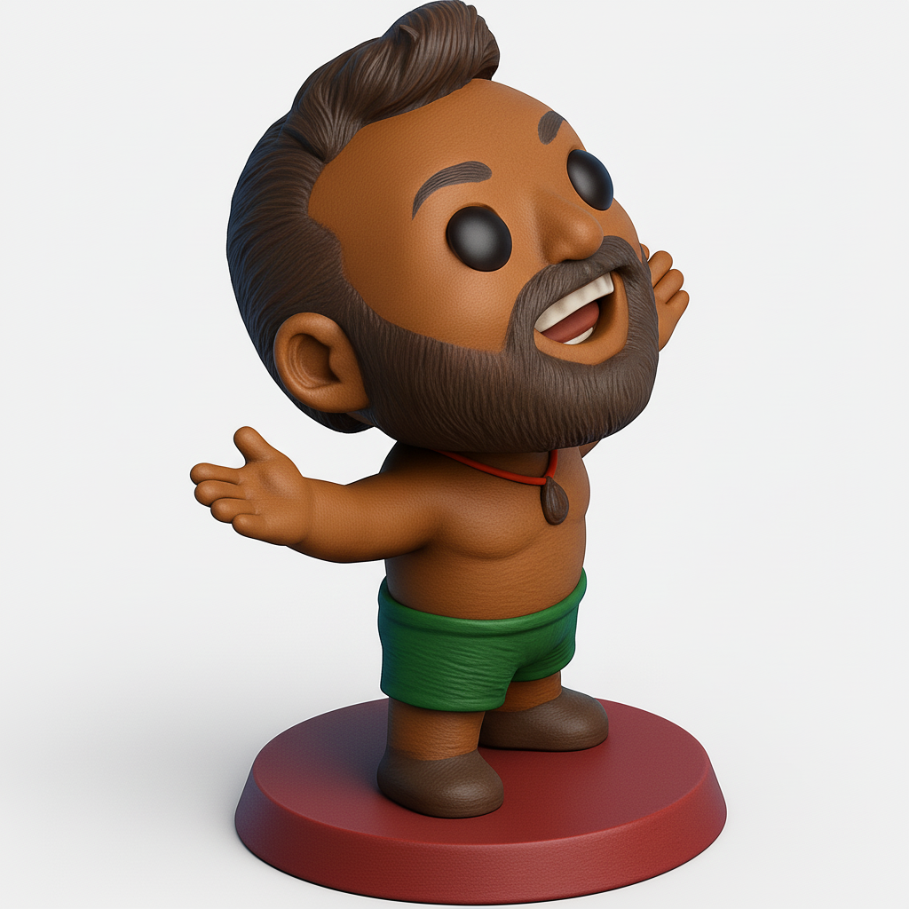 face to 3d model ai-3D portrait printing from photo_Cheerful Islander Figurinep for Happy Vibes