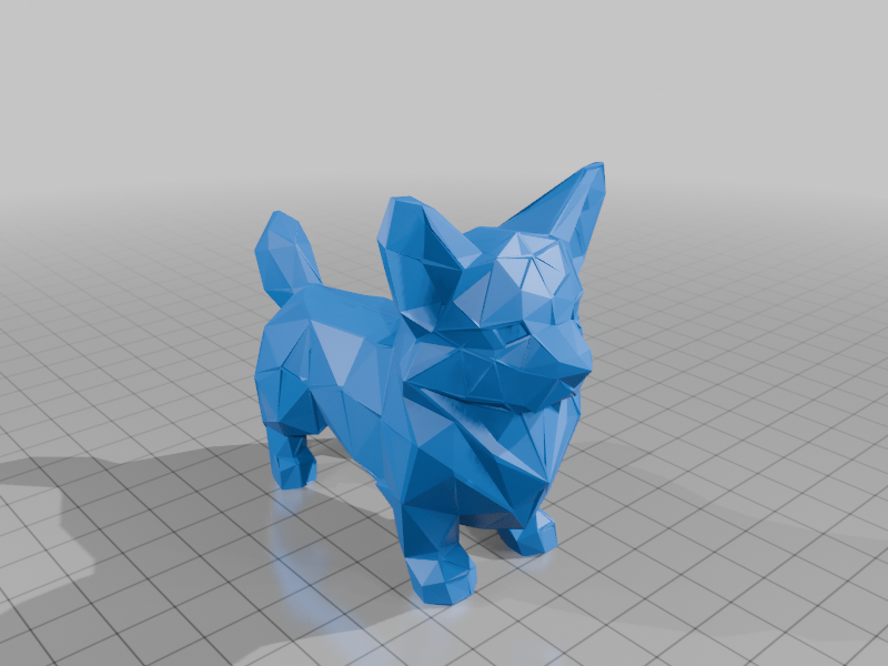 artistic statue STL-digital art figurines_Low-Poly Corgi