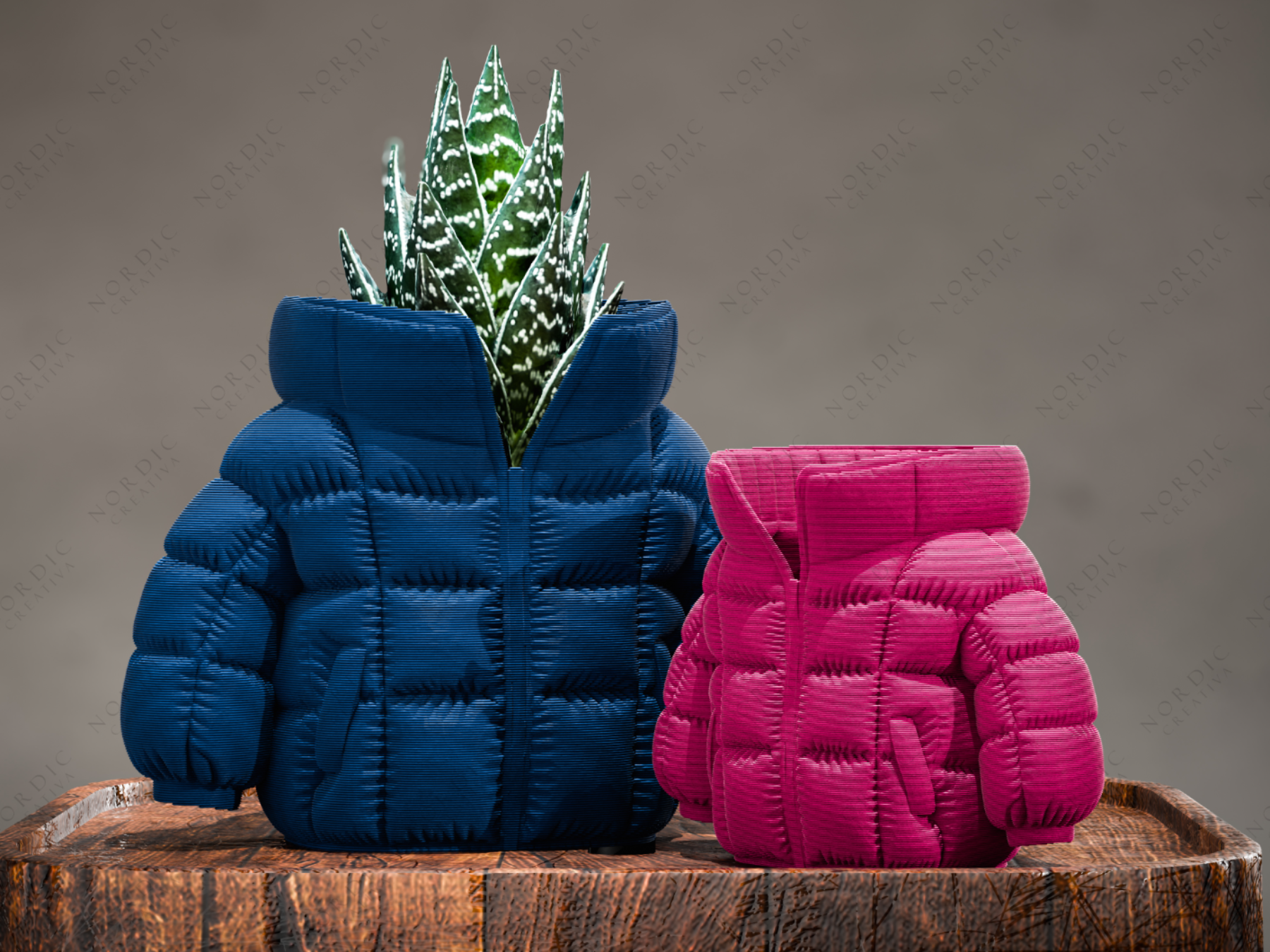 artistic statue STL-digital art figurines_Succulent in Jacket