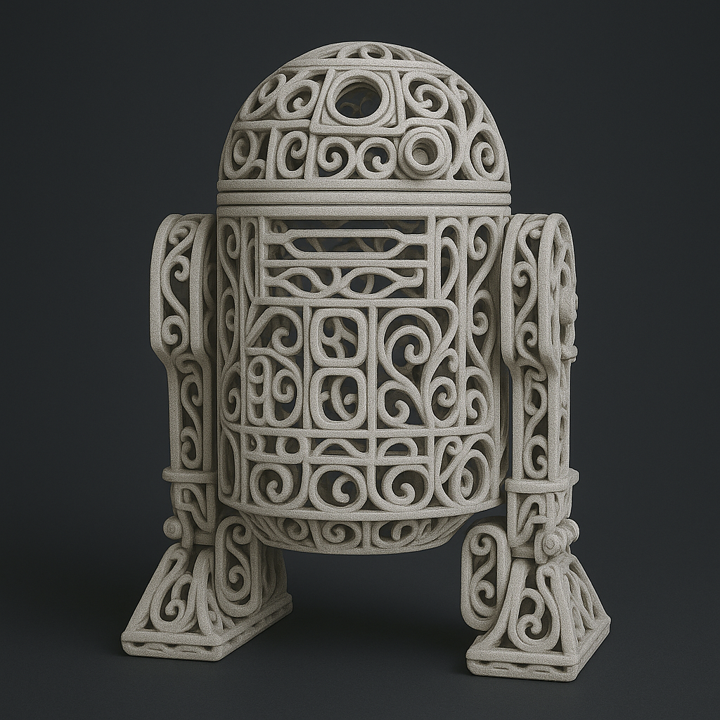 artistic statue STL-digital art figurines_R2-D2 Filigree