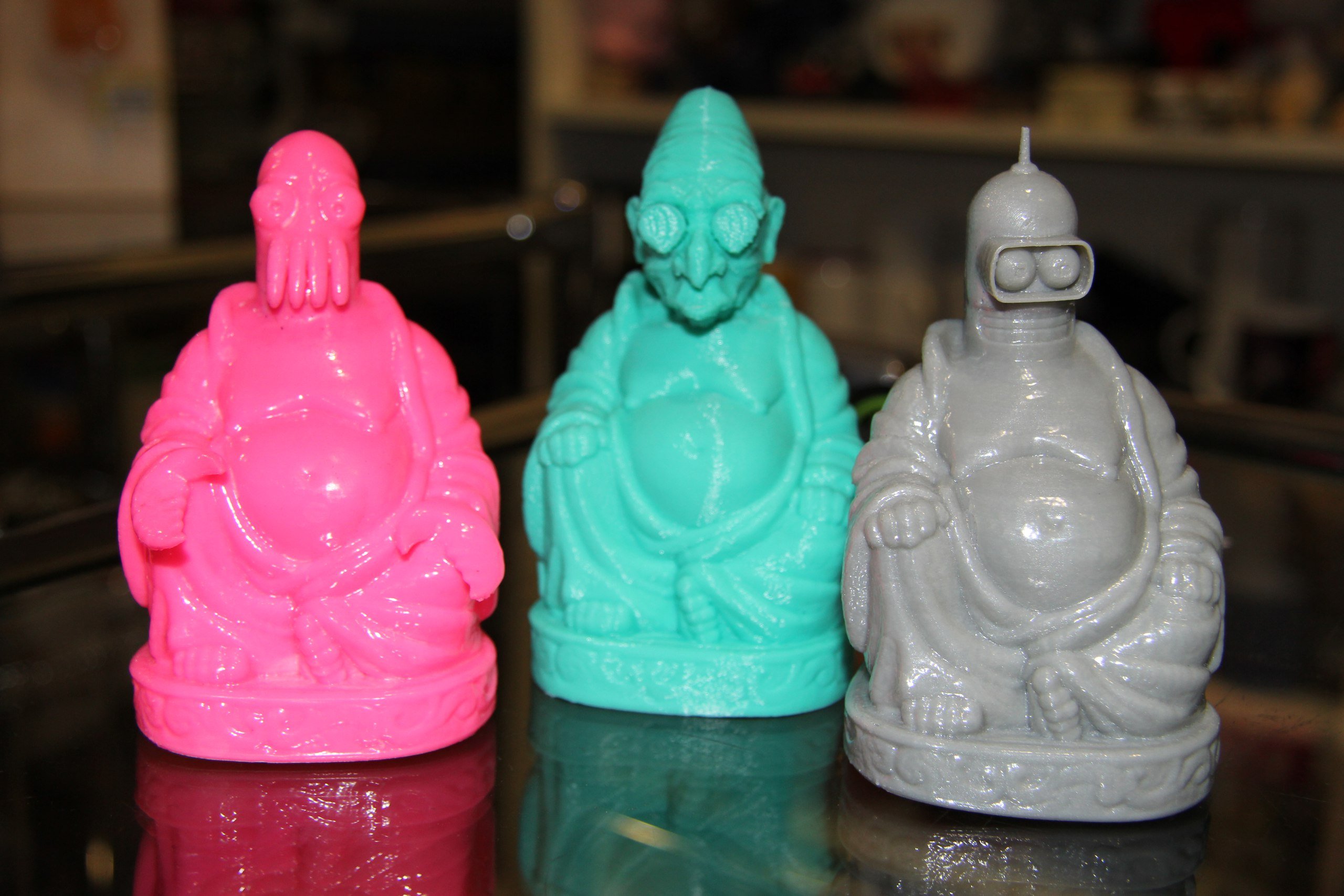 artistic statue STL-digital art figurines_Futurama Buddha Pack