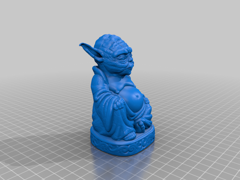 artistic statue STL-digital art figurines_Yoda Buddha
