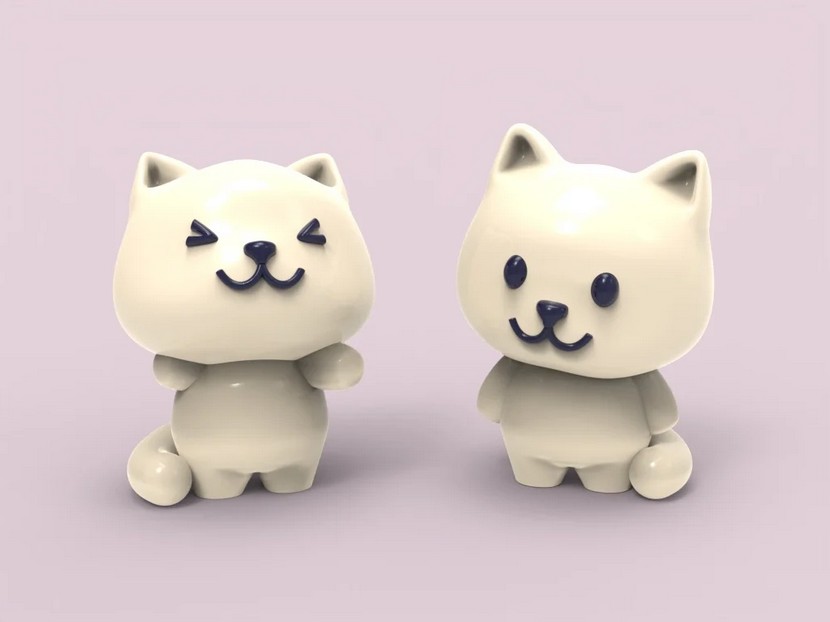 artistic statue STL-digital art figurines_cute cats