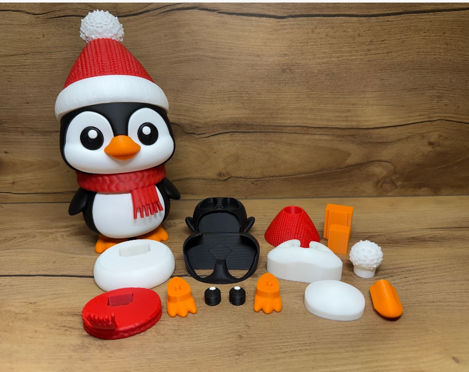 modular toy parts-interlocking 3D models_Penguin Christmass