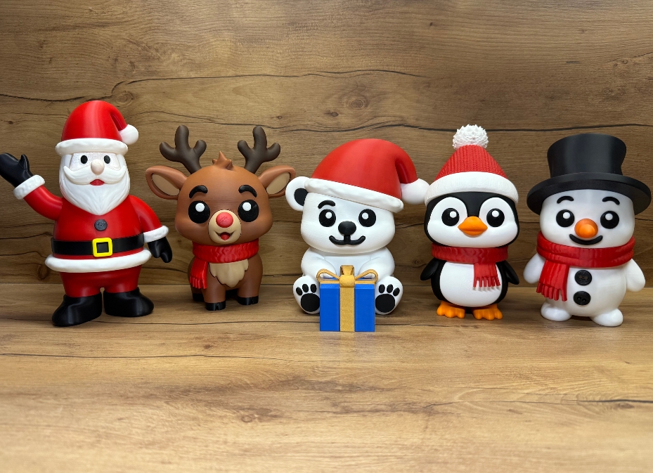 modular toy parts-interlocking 3D models_Penguin Christmass