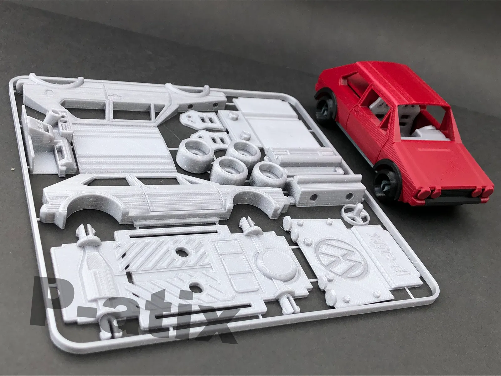 modular toy parts-interlocking 3D models_Golf GTI mk1 Simple model - kit card