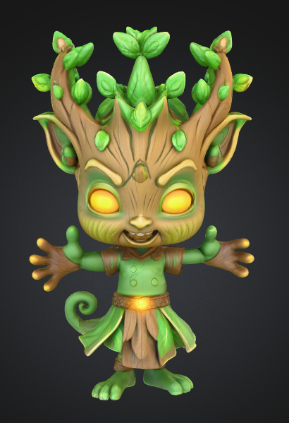 tabletop game accessories-custom dice STL_Cute Chibi Forest Spirit - Nature Guardian Figurin