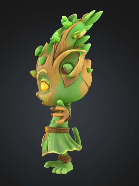 tabletop game accessories-custom dice STL_Cute Chibi Forest Spirit - Nature Guardian Figurin