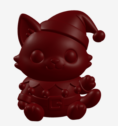 superhero STL files-collectible 3D figurines_Chibi Elf Cat