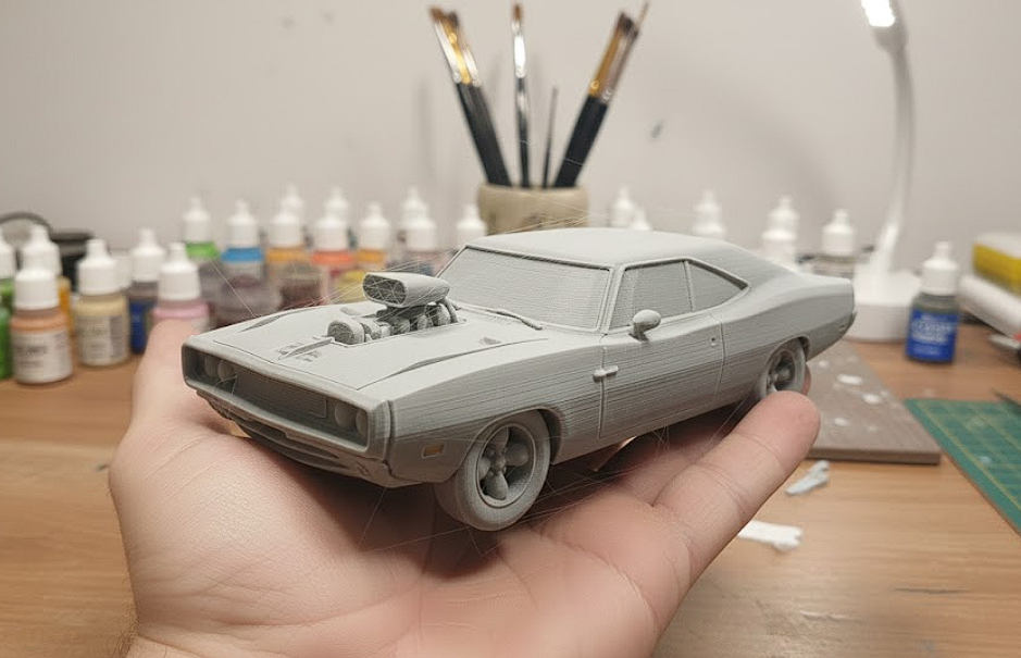 artistic statue STL-digital art figurines_Muscle Car Model