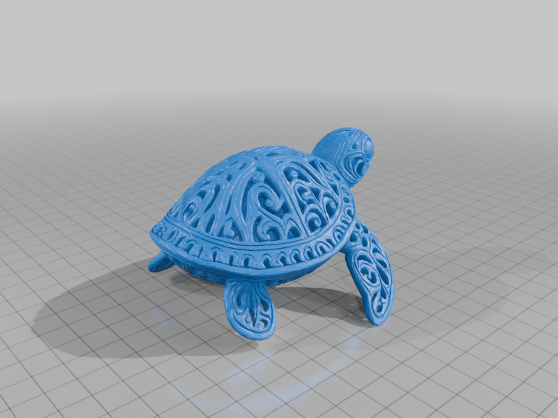 artistic statue STL-digital art figurines_Ornamental Sea Turtle