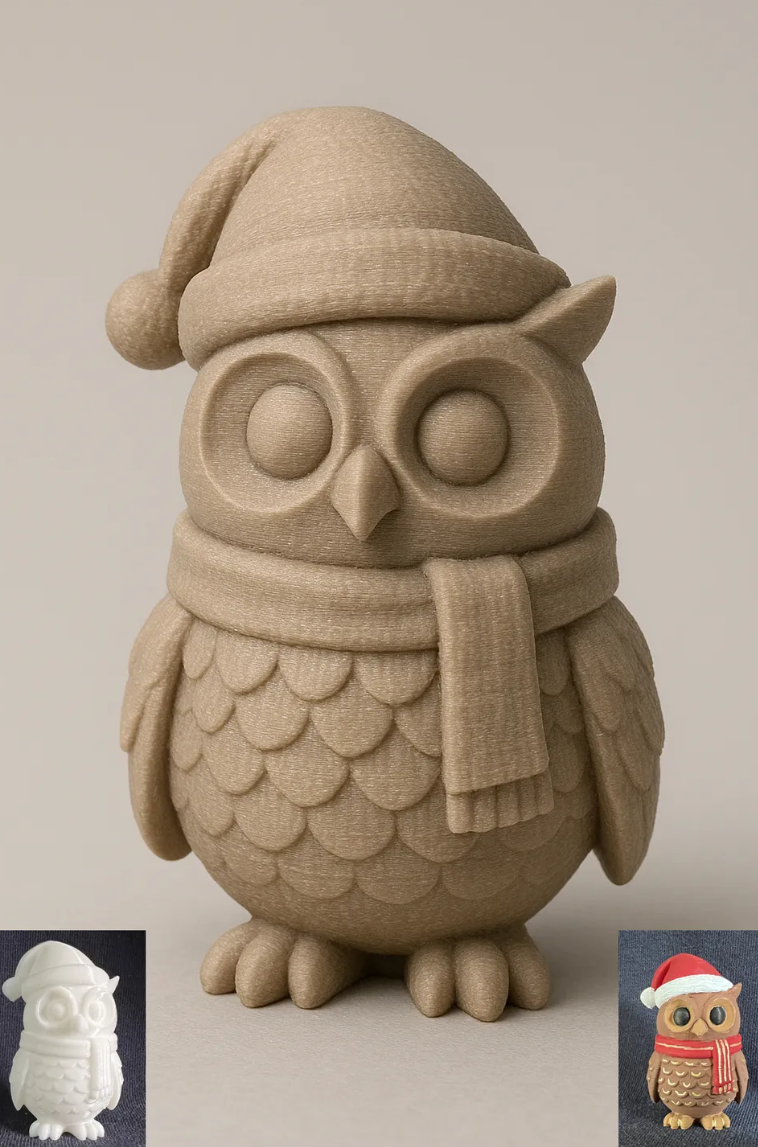 modular toy parts-interlocking 3D models_Christmas Owl