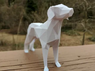 superhero STL files-collectible 3D figurines_Low Poly Dog