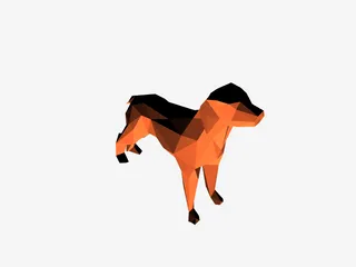 superhero STL files-collectible 3D figurines_Low Poly Dog