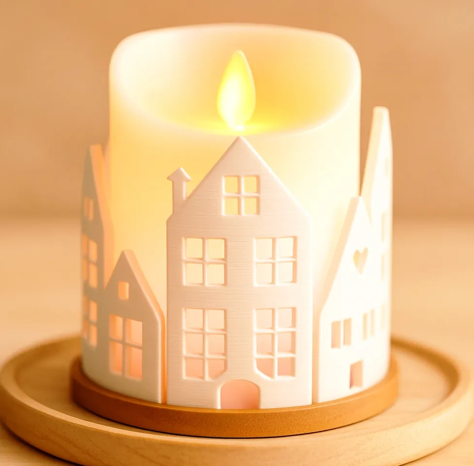 wearable gadgets STL-fantasy costume parts_Portavelas Casitas Nórdicas