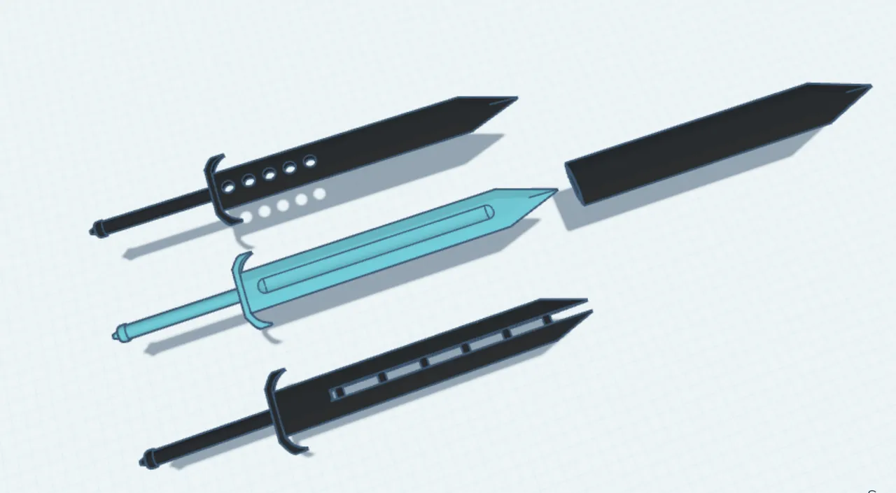 modular toy parts-interlocking 3D models_swords