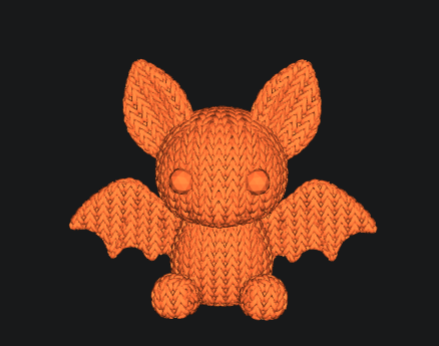 modular toy parts-interlocking 3D models_ Knitted Bat – Cozy Cartoon-Style 3D Print
