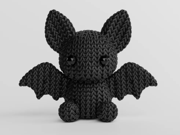 modular toy parts-interlocking 3D models_ Knitted Bat – Cozy Cartoon-Style 3D Print