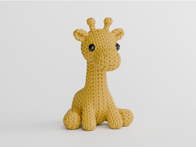 superhero STL files-collectible 3D figurines_ KNITTED GIRAFFE