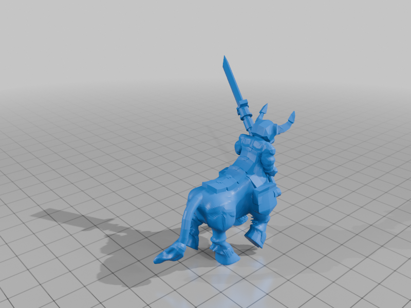 superhero STL files-collectible 3D figurines_Minotaur Cavalry Unit