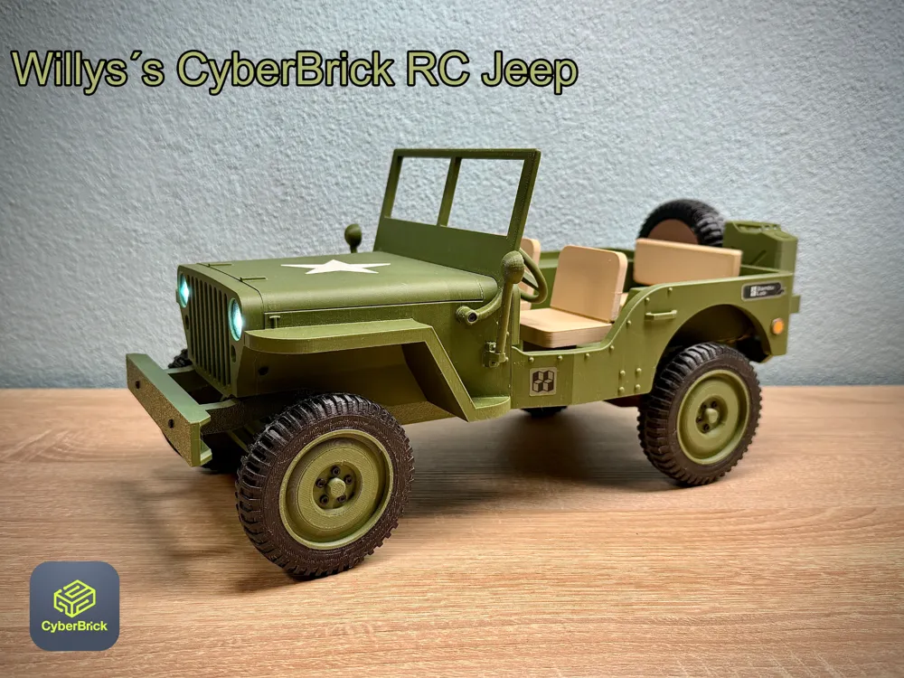 modular toy parts-interlocking 3D models_Willy's CyberBrick 1/10 Scale RC Jeep Model