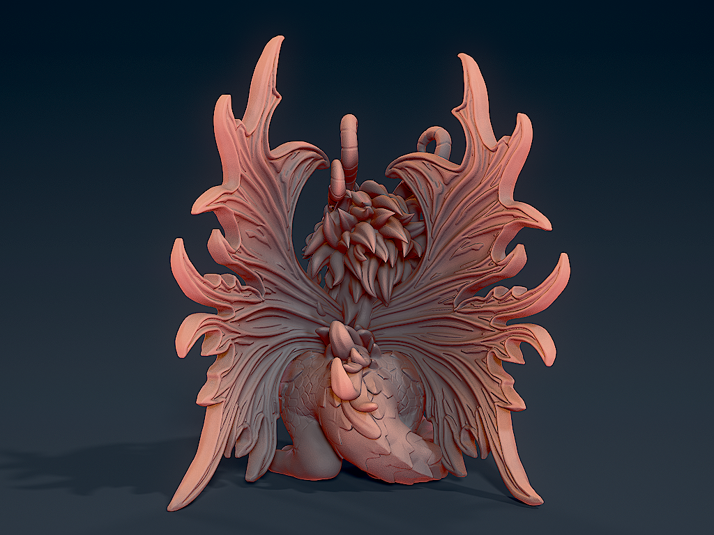 artistic statue STL-digital art figurines_Cute Dragon 3