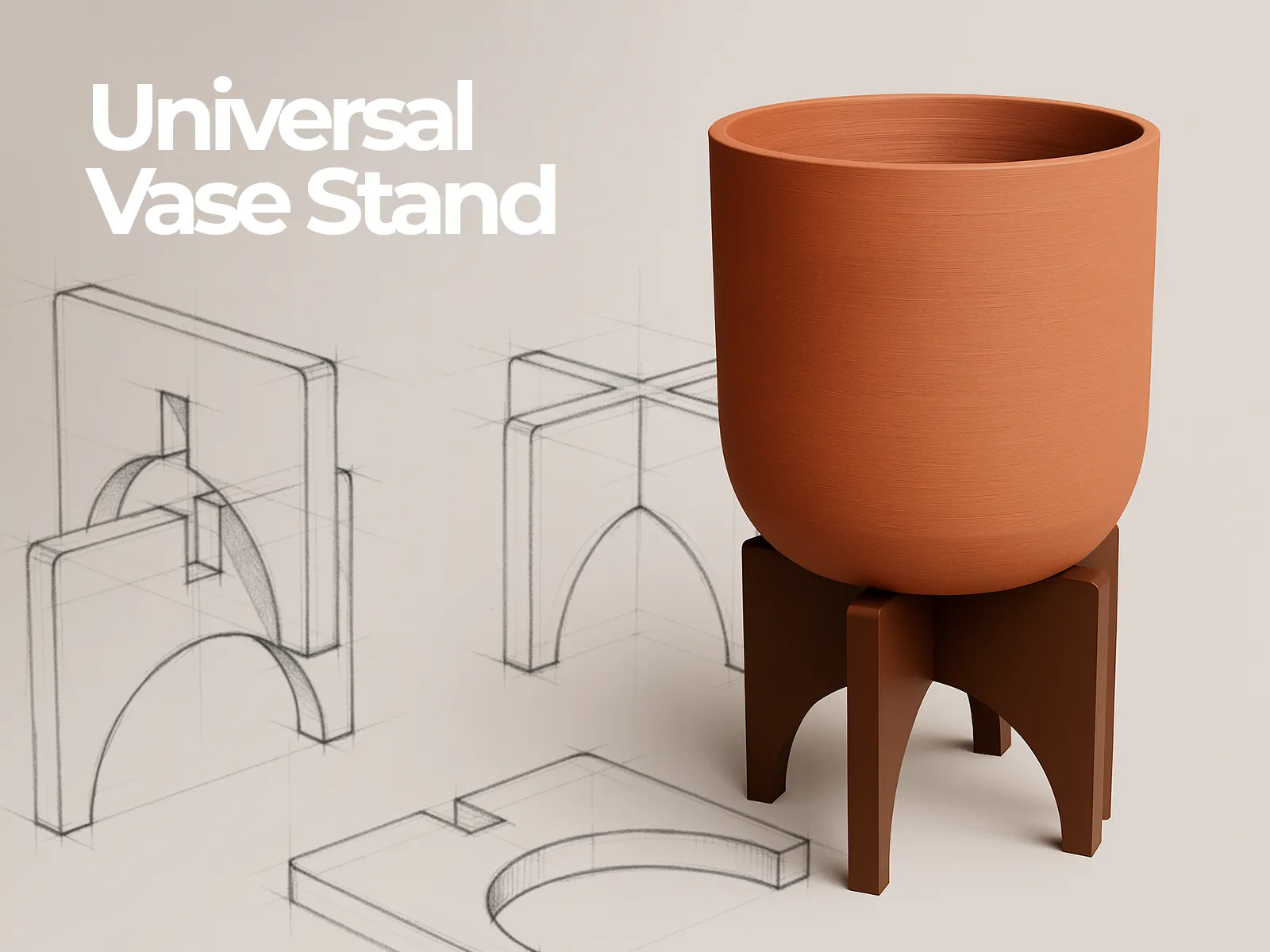 modular toy parts-interlocking 3D models_Vase stand
