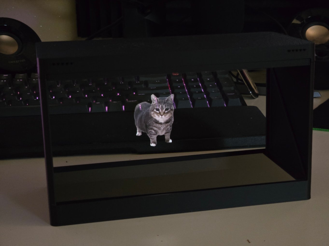 artistic statue STL-digital art figurines_Hologram Box - Horizontal/Landscape Phone