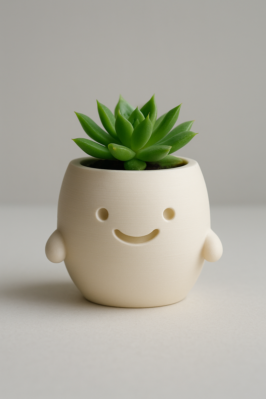 artistic statue STL-digital art figurines_Happy Pot – 3D Printed Cute Planter for Desk, Home