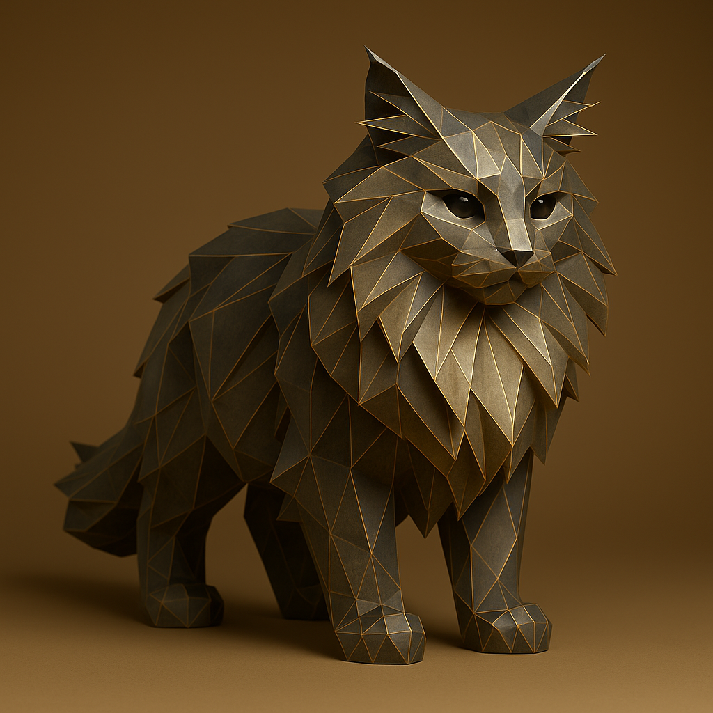 artistic statue STL-digital art figurines_CF Cat - Maine Coon