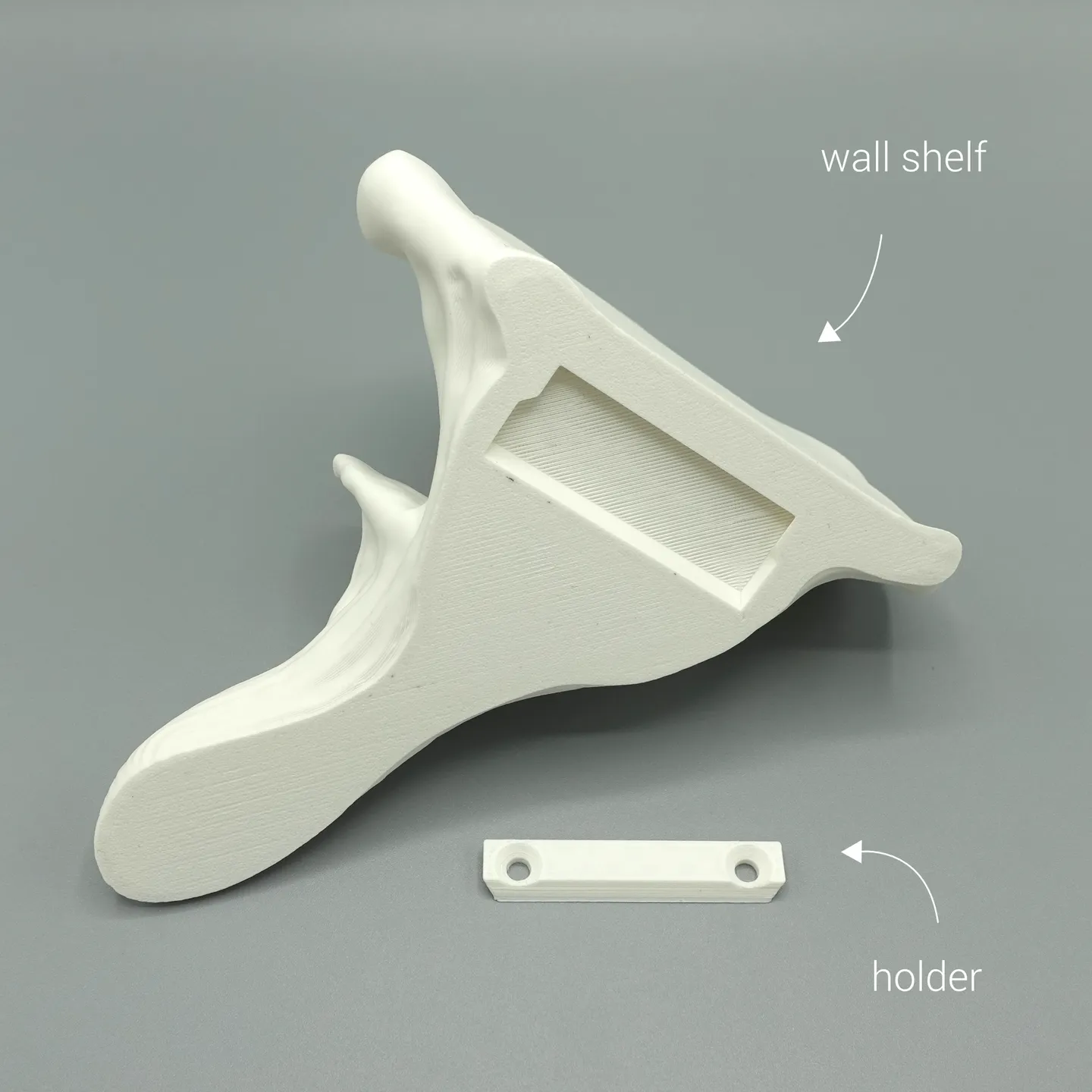 3D printed wall decor-hanging 3D art designs_Mushroom shelf “Oyster”