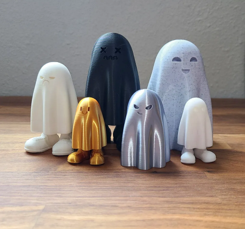 superhero STL files-collectible 3D figurines_Ghosties! Expressive Ghost Figures