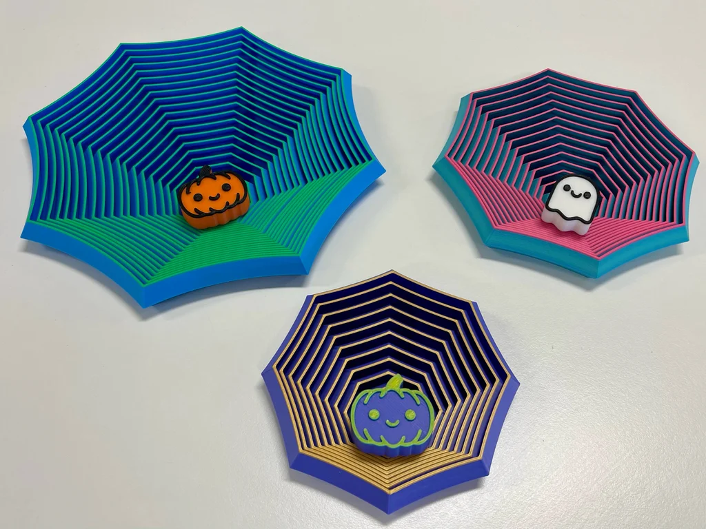 modular toy parts-interlocking 3D models_Magical Halloween Kawaii Spiral Web Traps! ππ»πΈοΈ