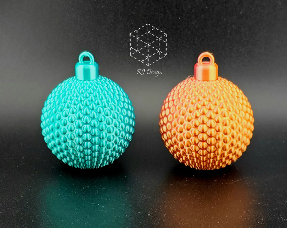 artistic statue STL-digital art figurines_4 Bauble Set (Dotted, Spiral, Lattice, Plain/Fuzzy