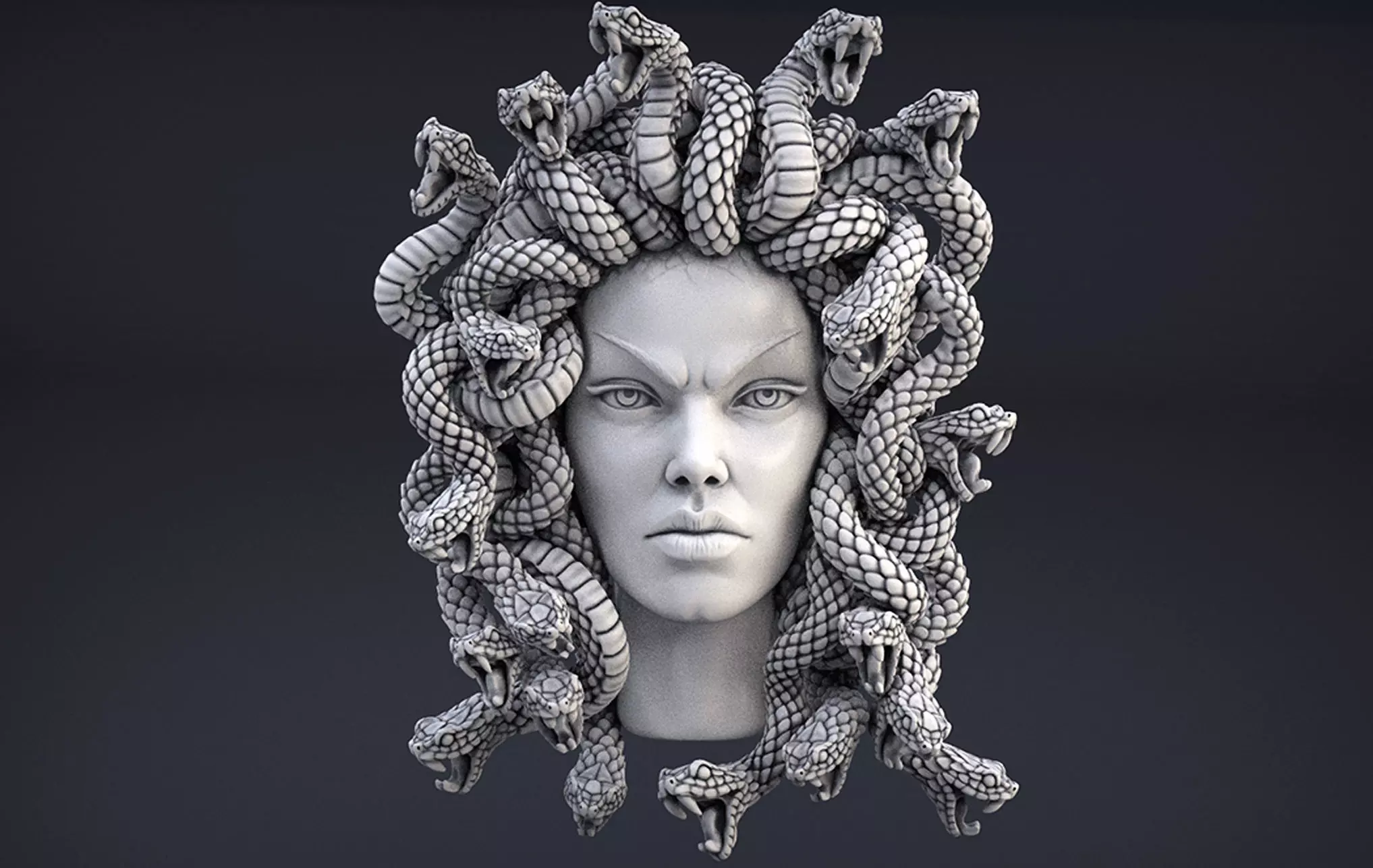 artistic statue STL-digital art figurines_medusa