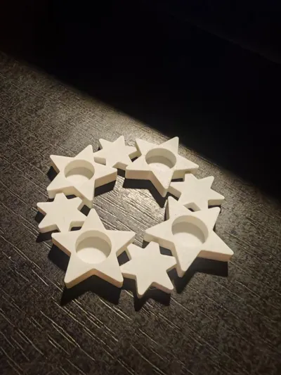 artistic statue STL-digital art figurines_Christmas Stars - Candlestick Holder