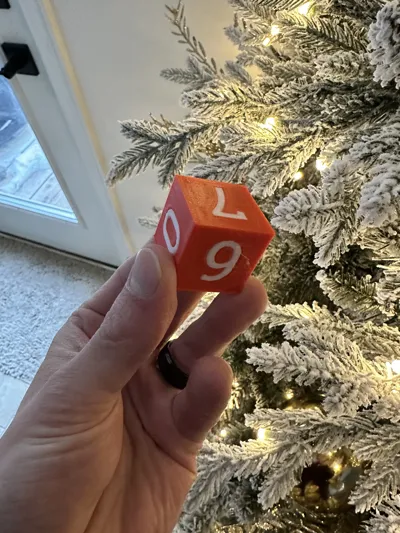 artistic statue STL-digital art figurines_Christmas Countdown Replacement Number Cube