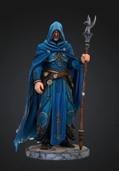 artistic statue STL-digital art figurines_Wizzard