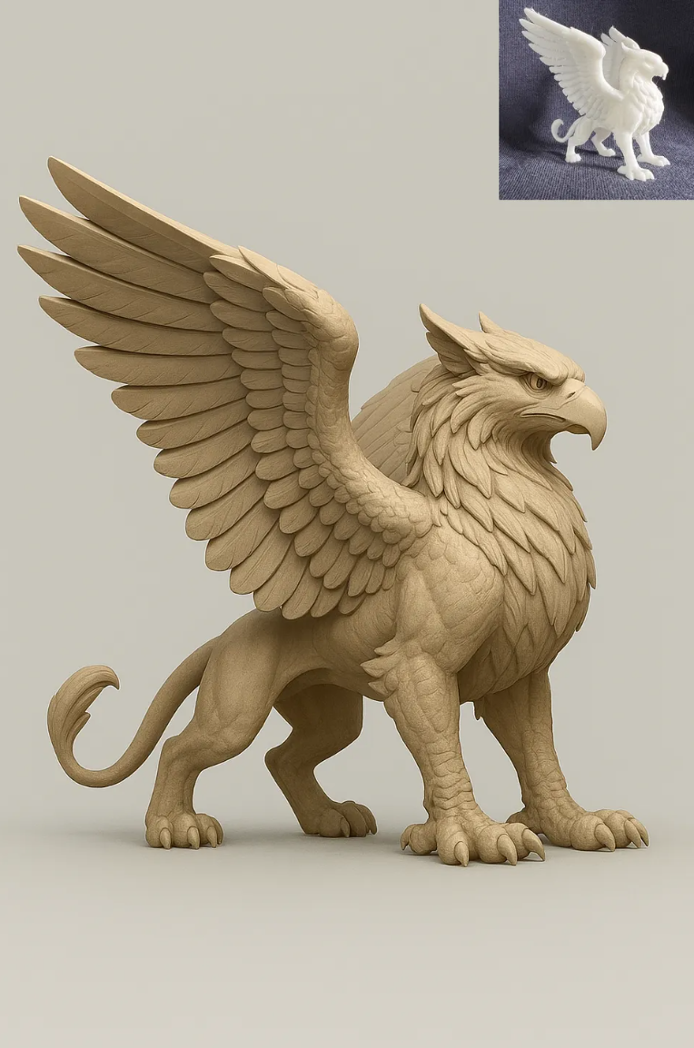 everyday 3D models-desktop gadget STL_Standing Griffin