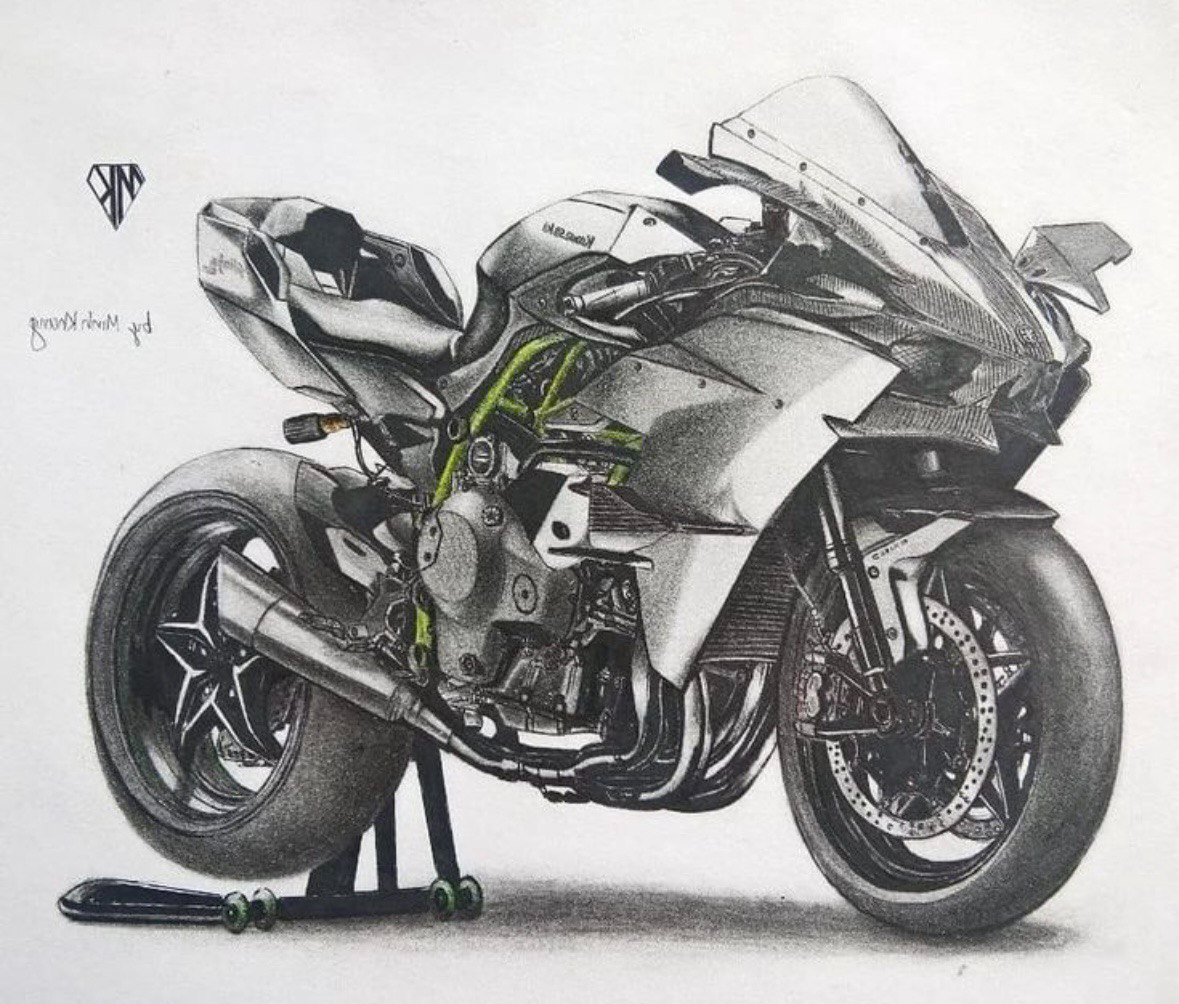 custom logo STL-embossed 3D sign designs_HueForge - Kavasaki H2R