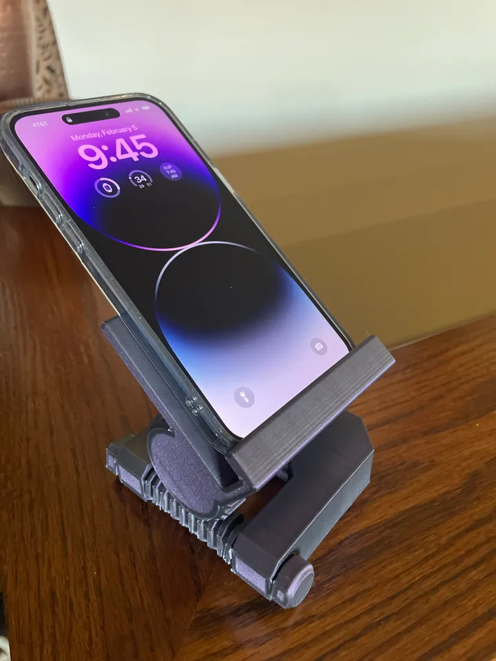 smartphone stand STL-tablet holder 3D model_Print IN Place Phone Stand