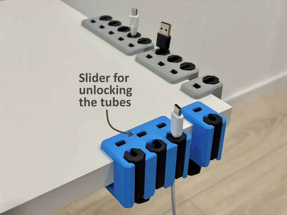 garden toy STL-flying toy 3D model_Desk cable holder / cable organizer with clamp